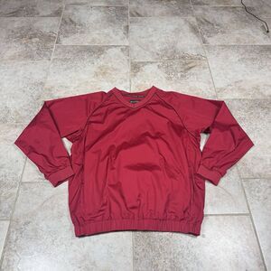Footjoy FJ Jacket Mens Large Red Windbreaker Long Sleeve Golf Pullover